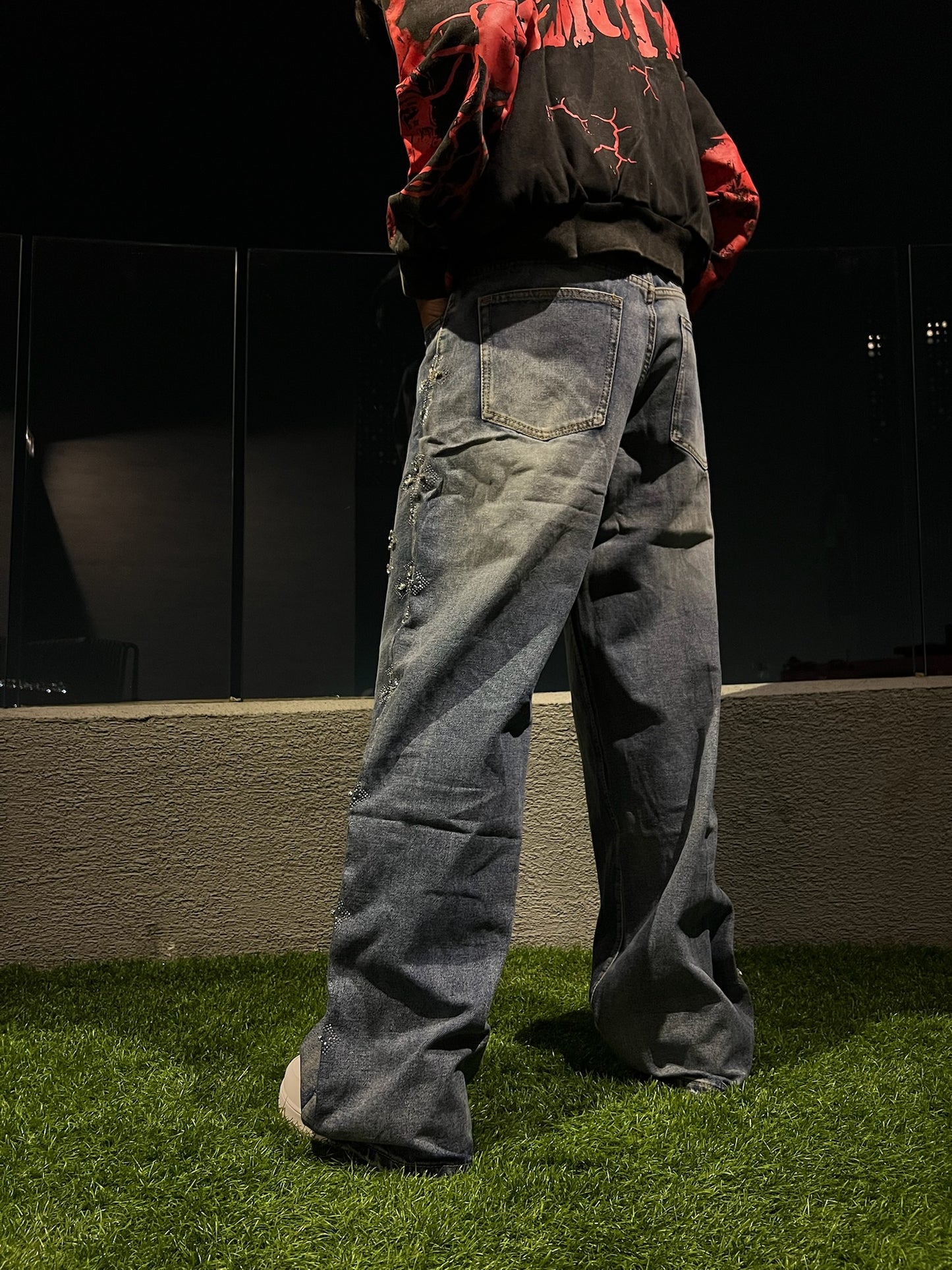 Pantalon Baggy Azul Cruz