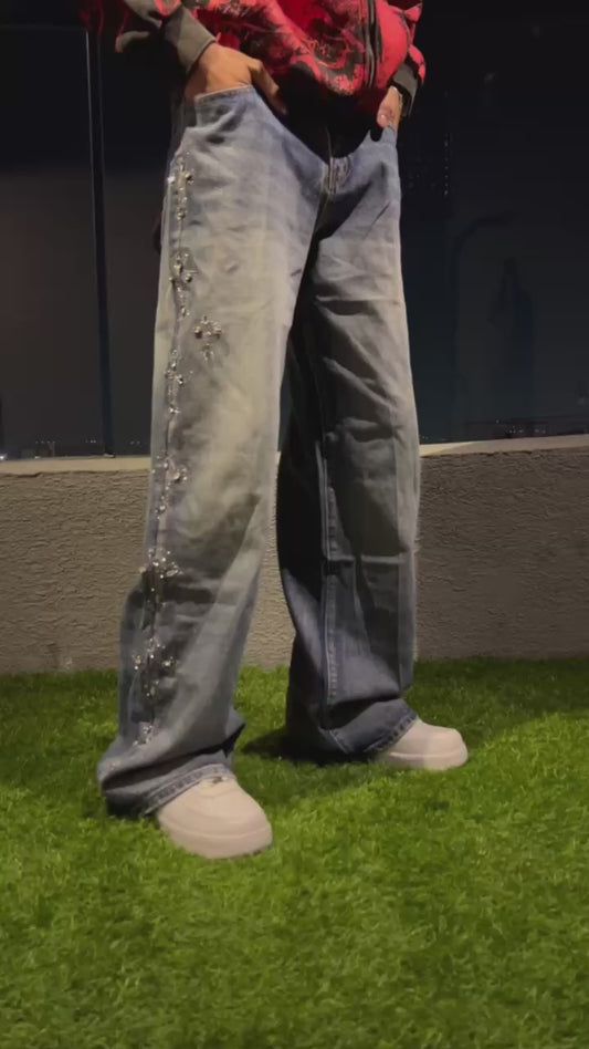Pantalon Baggy Azul Cruz